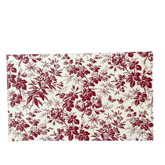 GUCCI Herbarium Pet Feeding Mat Leather Red & Cream Designer Pet Accessory NEW - Picture 2 of 15
